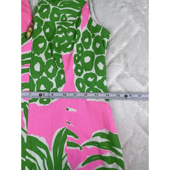 Lily Pulitzer Mila Shift Dress Women's Green Pink Neon Wooden Accent - Sz 0 - Picture 5 of 9